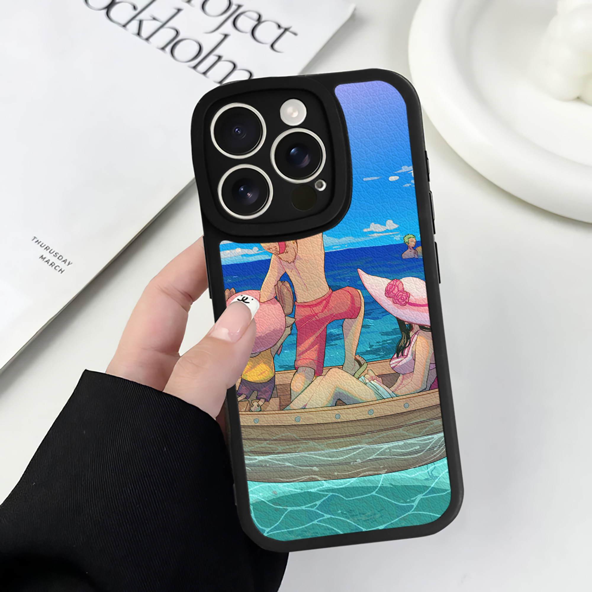 （画像用） ワンピース ONE PIECE 【iPhone 16シリーズ対応】シリコンスマホケース（レザー調） 材質：シリコン
